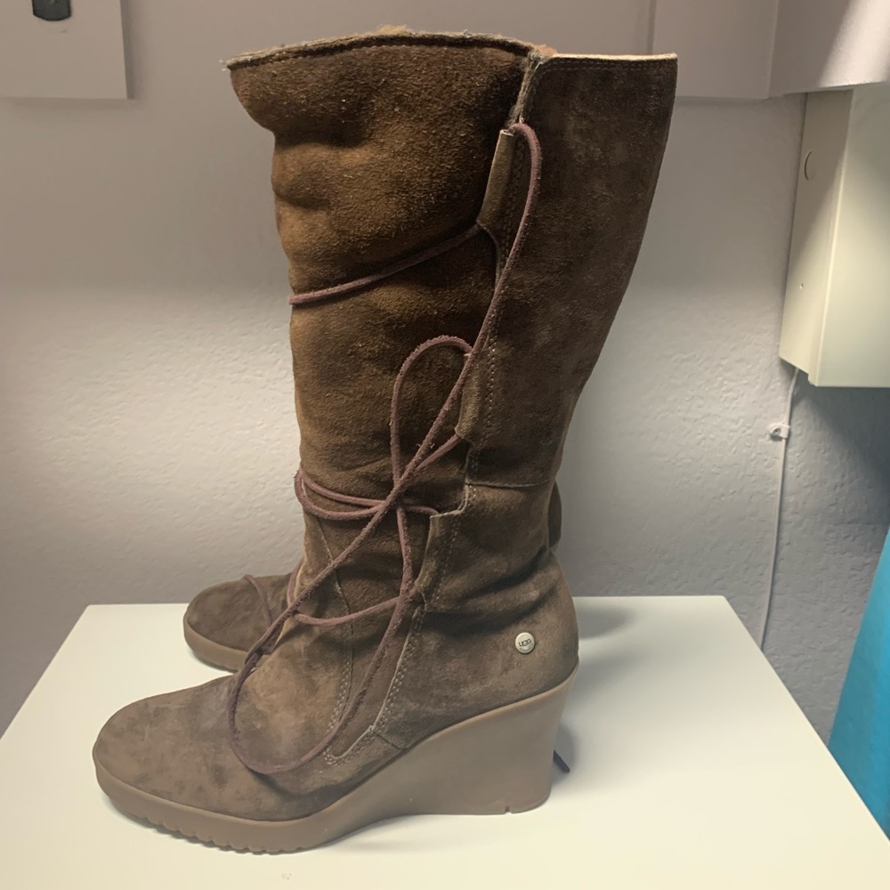 Ugg boots, wedge heel, calf high